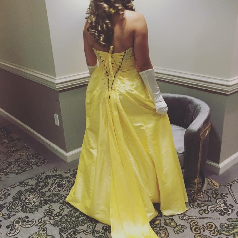 Mori Lee Yellow Ball Gown Belle Costume Cosplay